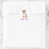 Sticker Rond Miss Chihuahua Chiot Puppy Penser que tu aimes (Sac)