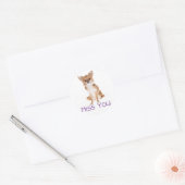 Sticker Rond Miss Chihuahua Chiot Puppy Penser que tu aimes (Enveloppe)