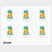 Sticker Rond Miss Hawaiian Pineapple (Feuille)