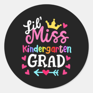 Sticker Rond Miss maternelle Jour Dernier De L'École 2024 Fille