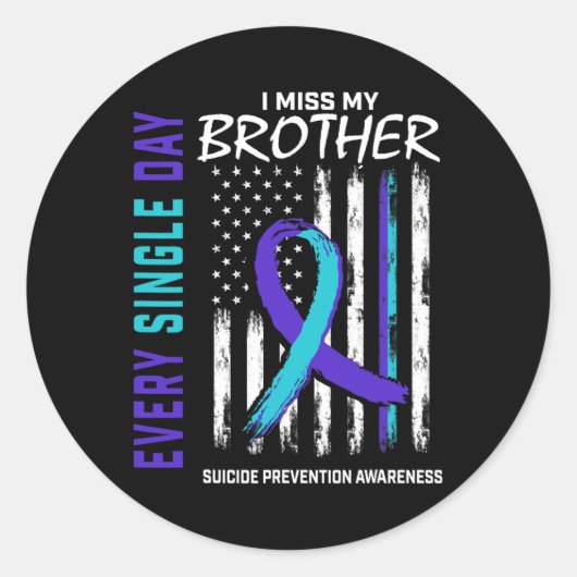 Sticker Rond Miss Mon Frère Prévention du Suicide Ameri (Devant)