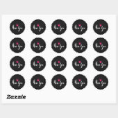 Sticker Rond Miss You, design populaire en noir et blanc (Feuille)