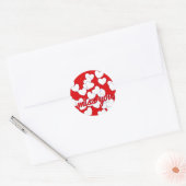 Sticker Rond 'miss you' - Rouge avec de mignons Coeurs d'amour (Enveloppe)