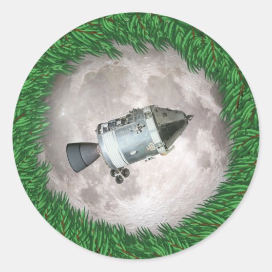 Sticker Rond Mission Apollo 8 Christmas Eve Moon (Devant)