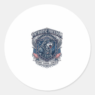 Sticker Rond Mission de nuit patriotique Patriot Wolf Militaire