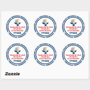 Sticker Rond Mission - Transform World - Amour et Justice