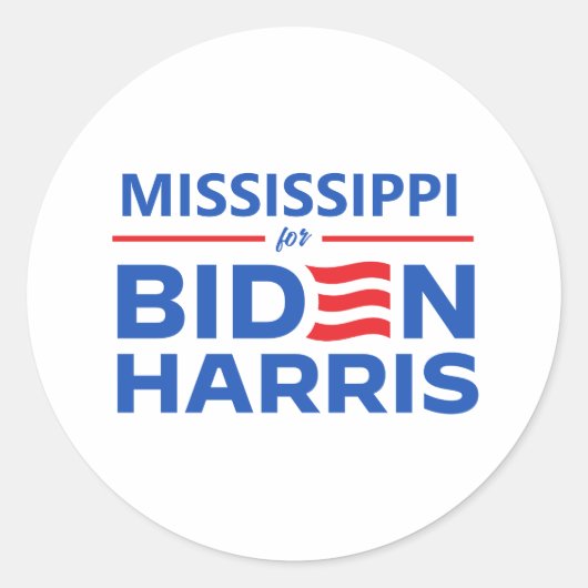 Sticker Rond Mississippi pour Biden Harris (Devant)