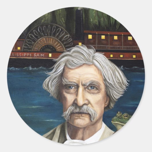 Sticker Rond Mississippi Sam Aka Mark Twain (Devant)