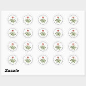 Sticker Rond Mistletoe Christmas Holiday Adresse de retour (Feuille)