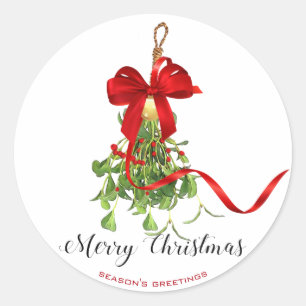 Sticker Rond Mistletoe de Noël