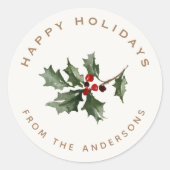 Sticker Rond Mistletoe de Noël Nom de famille Cadeau (Devant)