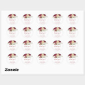 Sticker Rond Mistletoe Manor Aquarelle Chic Merci Mariage (Feuille)