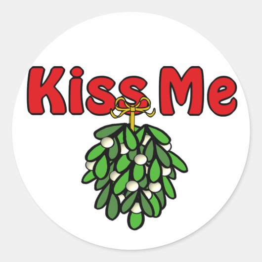 Sticker Rond Mistltoe Kiss Me (Devant)