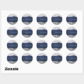 Sticker Rond Misty Alaskan Sea dans les tons bleu (Feuille)