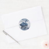 Sticker Rond Misty Reflections | Dusty Blue Swan Lake Mariage (Enveloppe)