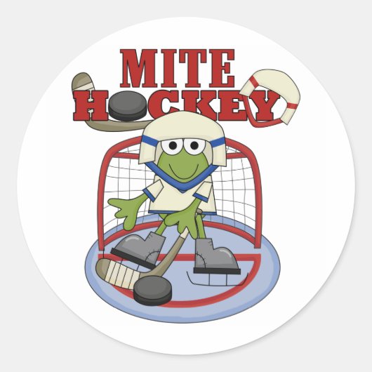 Sticker Rond Mite Hockey Goalie T-shirts et cadeaux (Devant)