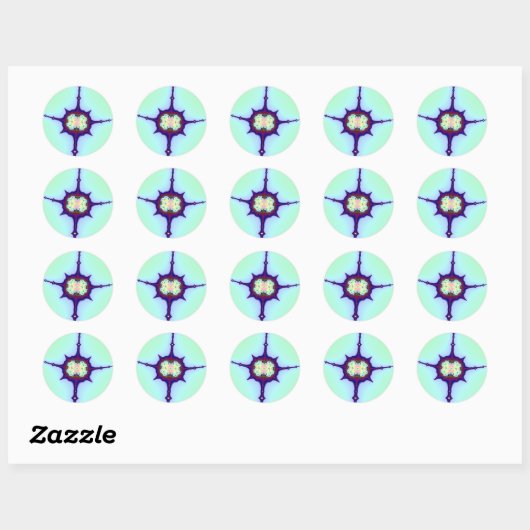 Sticker Rond Mitose Fractal (Feuille)