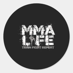 Sticker Rond Mixed martial art de messagerie mixte
