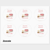 Sticker Rond Mixer Bowl Custom Cookbook Bookplate Modèle (Feuille)