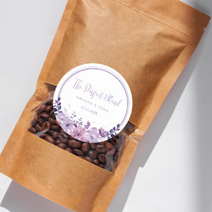 Sticker Rond Mixer Parfait Café Mariage à fleurs violettes
