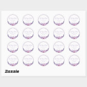 Sticker Rond Mixer Parfait Café Mariage à fleurs violettes (Feuille)