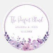 Sticker Rond Mixer Parfait Café Mariage à fleurs violettes (Devant)