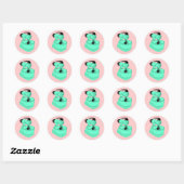 Sticker Rond Mixmaster de faisceau de soleil vert vintage (Feuille)