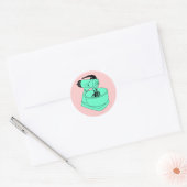 Sticker Rond Mixmaster de faisceau de soleil vert vintage (Enveloppe)