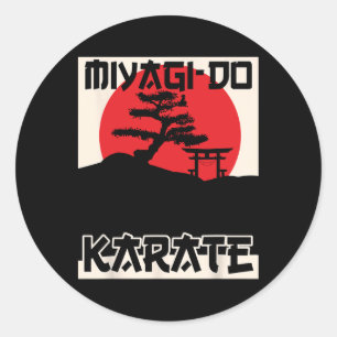 Sticker Rond Miyagi-do Karate Vintage Rétro Bonsai Tree Ma