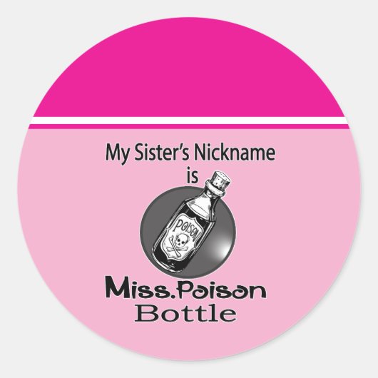 Sticker Rond Mlle. Bouteille De Poison Par Chennai Indipup (Devant)