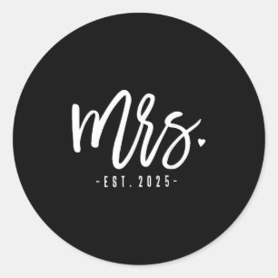 Sticker Rond Mme Est. 2025 Des couples de Mariages mariés M. &a