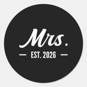 Sticker Rond Mme Est 2026 Mariée Promue à M et Mme