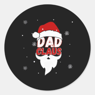 Sticker Rond Mme Et M. Claus Couples Correspondant Au Pyjama De