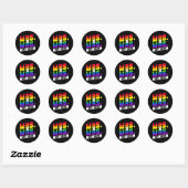 Sticker Rond Mme Et Mme Est. 2025 - Mariage Gay pride (Feuille)