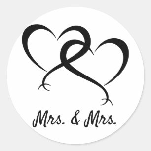 Sticker Rond Mme & Mme Lesbian Pride Runder