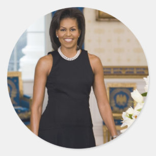 Sticker Rond Mme ObamaPortrait