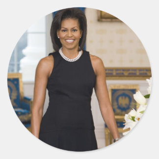 Sticker Rond Mme ObamaPortrait