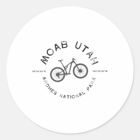 Sticker Rond Moab Utah Mountain Biking T  (Devant)