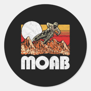 Sticker Rond Moab Utah Vélo Tout Terrain Vintage Rétro Vibe 80s