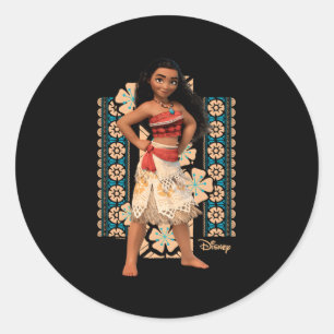 Sticker Rond Moana Orange Et Bleu