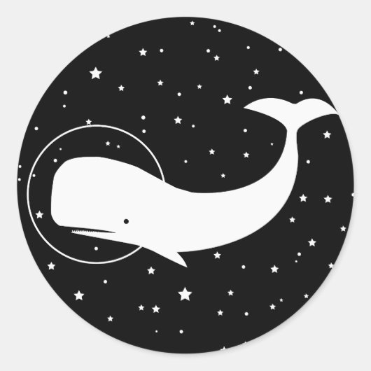 Sticker Rond Moby dans l'espace (Devant)