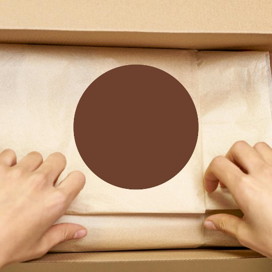 Sticker Rond Mocha Brown couleur solide | Classique | Élégant