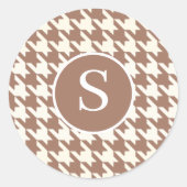 Sticker Rond Mocha Mocha Mousse et Monogramme blanc (Devant)