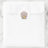 Sticker Rond Mochi Panda Bear Savoure Le Déjeuner (Sac)