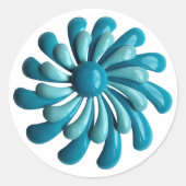 Sticker Rond MOD MCM Fleur Floral Printemps Mariage été (Devant)