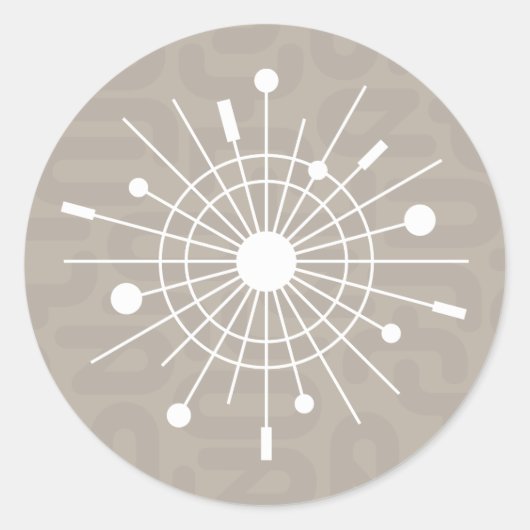 Sticker Rond MOD Moyen-siècle Spoutnik atomique Noël Flocon de (Devant)