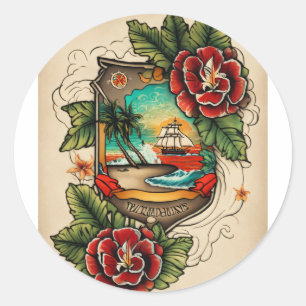 Sticker Rond Mode artistique #Design unique