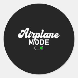 Sticker Rond Mode Avion Activé Vacances D'été Drôle