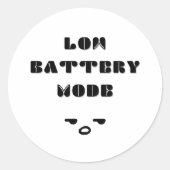 Sticker Rond Mode Batterie basse Conception de devis ennuyeux (Devant)