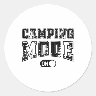 Sticker Rond Mode Camping Activé Campeur Extérieur Amateur De L